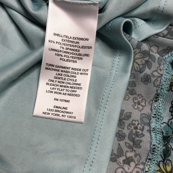 Emaline Womens Blue Floral Chiffon Skirt Large - Picture 6 of 11